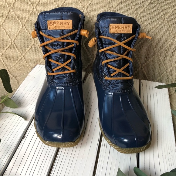 mint sperry duck boots